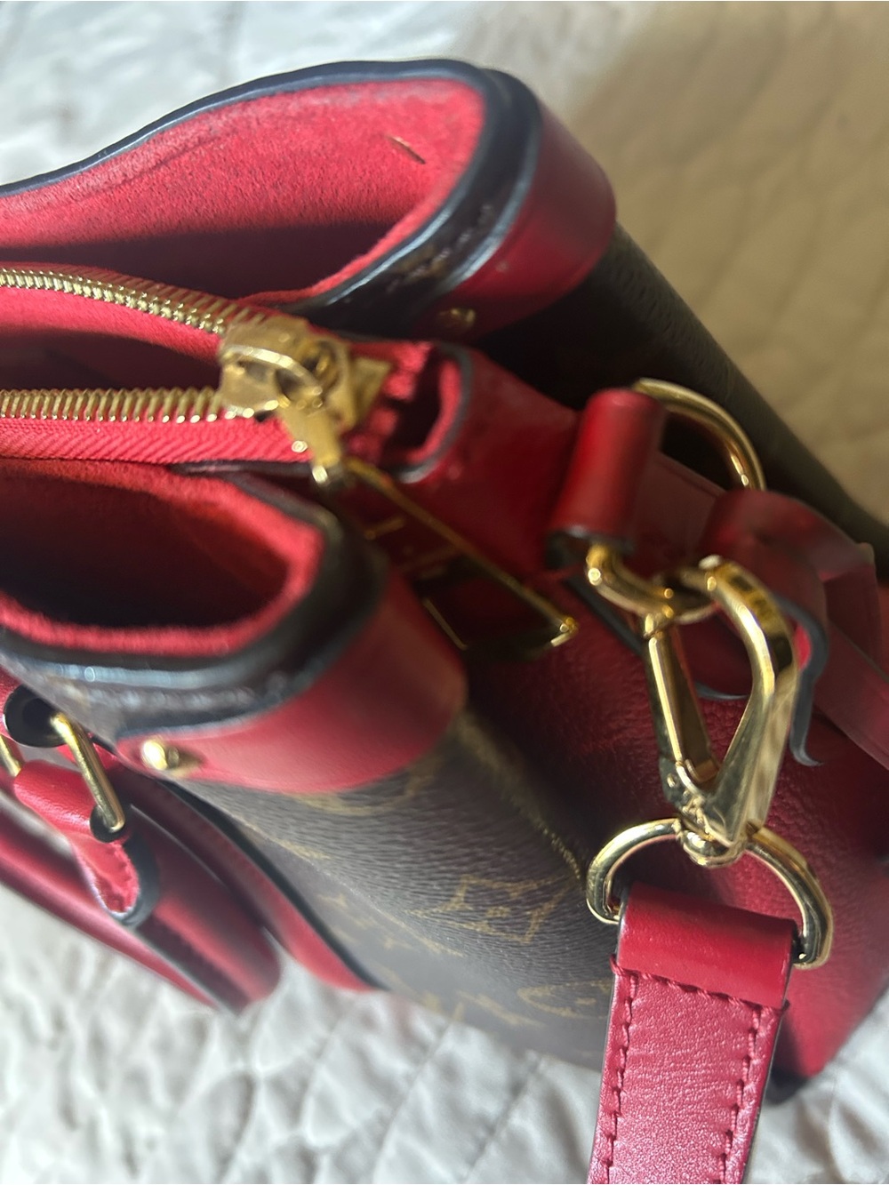 Louis Vuitton Monogram Canvas Soufflot with Red Trim - Picture 14 of 15